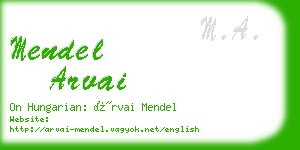 mendel arvai business card